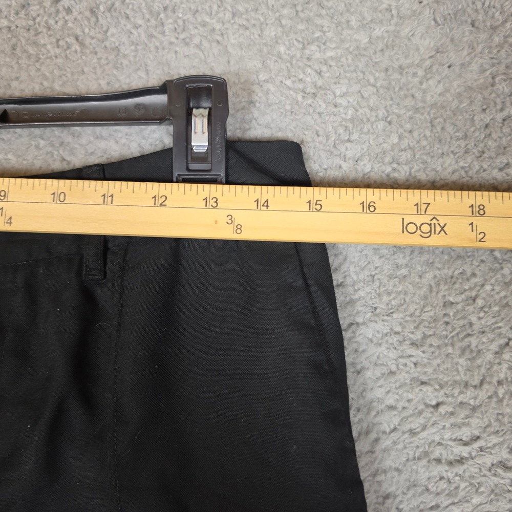A New Day Tapered Pants Women 8 Black Good Cuffed Ankle Elastic Back Rayon Blend - Picture 6 of 9
